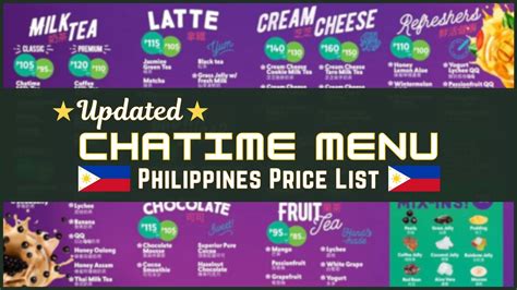 Chatime Menu Philippines (2024) — Philippine Menus.